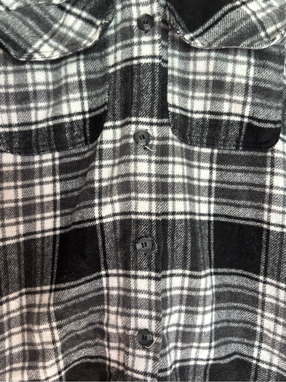 Ardene Black & White Oversized Plaid Button-Down Shirt - Picture 10 of 14
